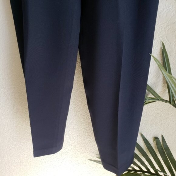 Vintage Francess & Rita Dress Pants Pleated Trousers in Navy size 6 - Picture 9 of 9